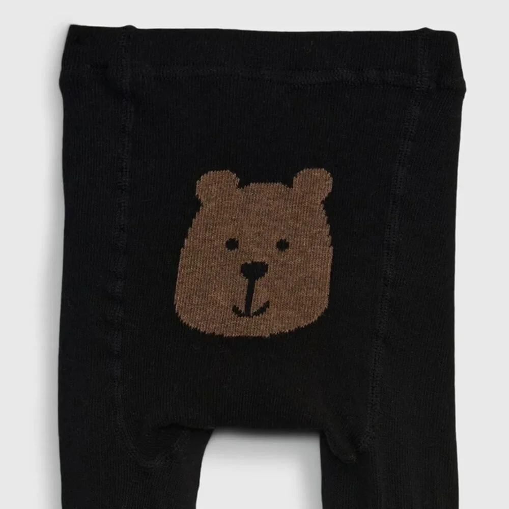 GAP brannan bear bottom cable knit tights gap black